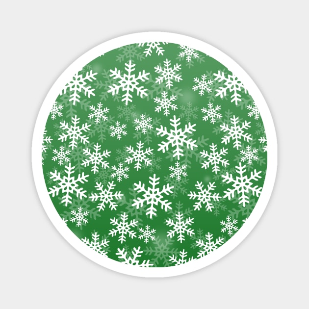 Green and White Snowflakes Magnet by Ayoub14